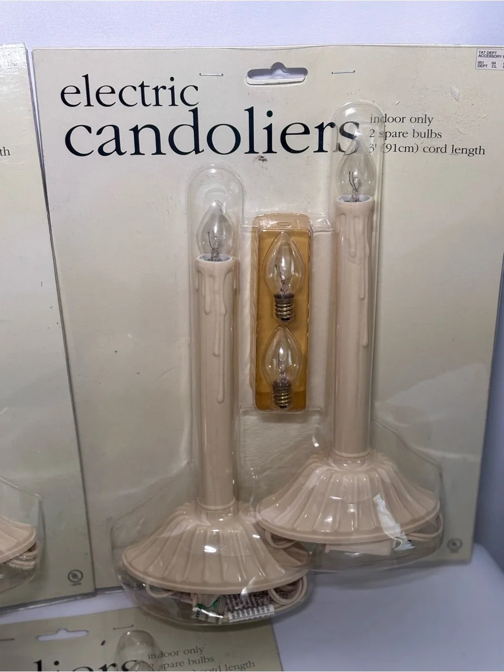 Vintage Electric Light Candoliers with Wax Drip Design and Spare Bulbs